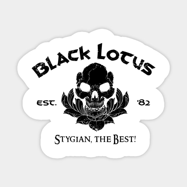 Black Lotus (Black) Sticker by Miskatonic Designs